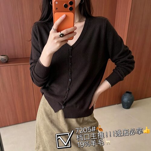 妃儿红秋季新款大码针织衫开衫女