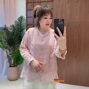 女装 妃儿红5205冬季 加大码 欧货丝绒国风衫 胖妹妹百搭气质上衣 新款