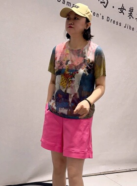 女权贵族31098夏季新款欧货短袖衫加大码女装胖妹妹百搭显瘦上衣