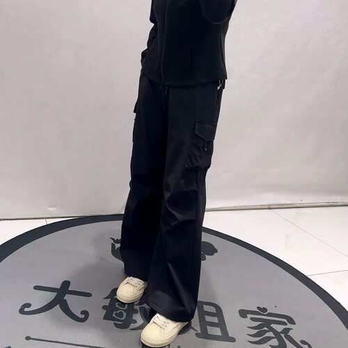 芮娜依莲秋冬新款大码薄绒工装裤