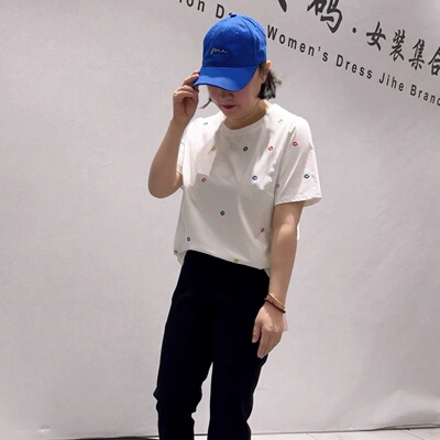 芮娜依莲夏季新款大码圆领短袖T