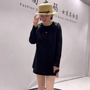 芮娜依莲5146初冬新款欧货一手长衫加大码女装胖妹妹显瘦上衣打底