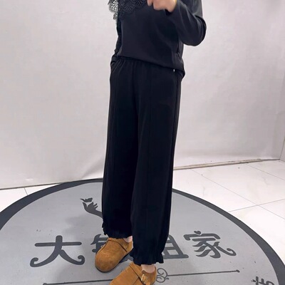 芮娜依莲秋冬新款大码毛呢花苞裤