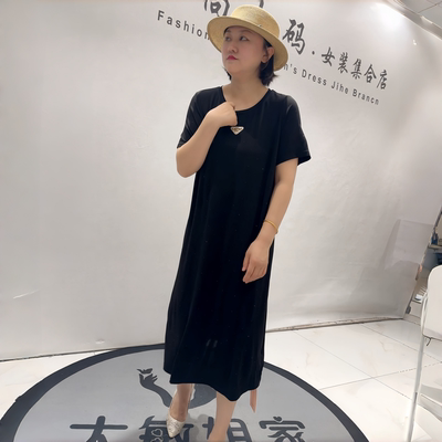 芮娜依莲夏季新款大码满钻连衣裙