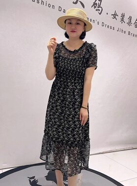 女权贵族夏季新款大码显瘦连衣裙