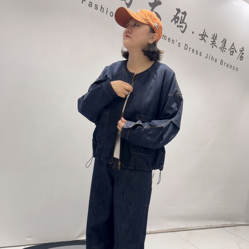 天娇一生水秋季新款大码牛仔外套