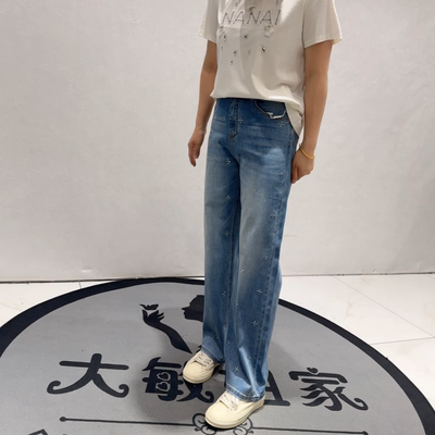 柏菲蒂夏季新款大码直版拖地裤女