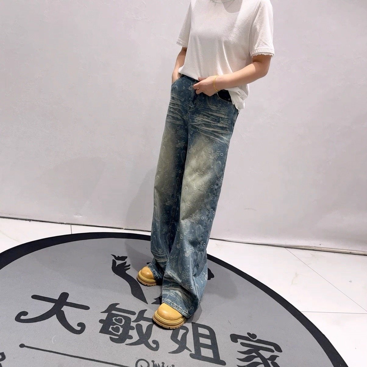 豪雅依绣9910春季新款欧货牛仔裤加大码女装胖妹妹百搭显瘦拖地裤,女装/女士精品,常规大码外套,淘宝优惠券,粉丝福利购,淘宝优惠卷