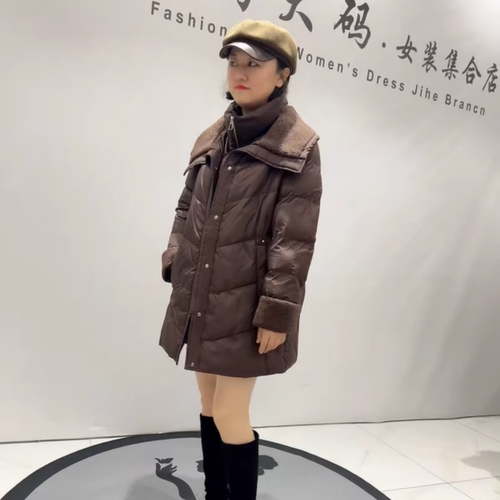 芮娜依莲冬季新款大码欧货棉服女