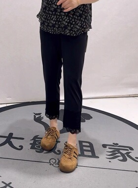 芮娜依莲5306夏季新款欧货弹力女裤大码女装胖妹妹宽松显瘦小黑裤
