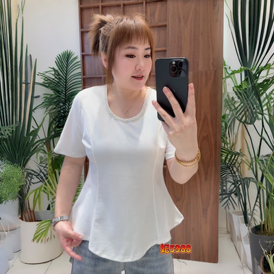 妃儿红春夏新款大码欧货收腰短袖