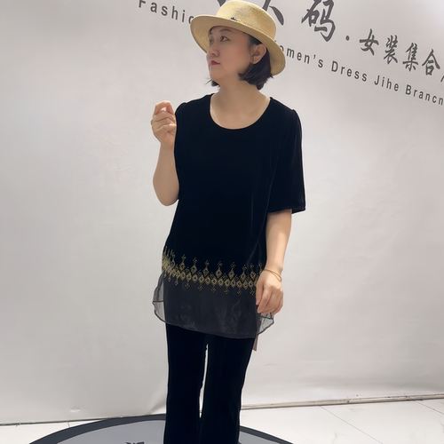 芮娜依莲初秋款大码一手长丝绒衫