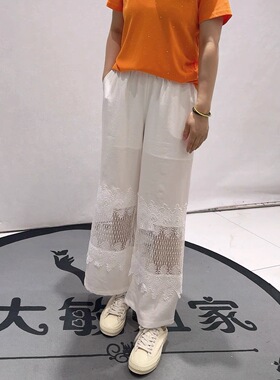 芮娜依莲8137夏季新款欧货阔腿裤加大码女装胖妹妹宽松显瘦气质裤