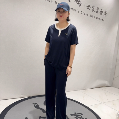 芮娜依莲夏季新款大码两件套套装