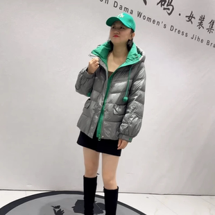 女装 撞色龄棉服加大码 胖妹妹宽松显瘦上衣女 新款 芮娜依莲9607冬季