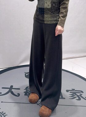 76页秋冬新款大码显瘦女裤拖地裤