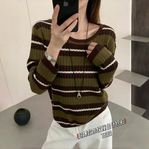妃儿红秋季新款大码针织衫上衣女