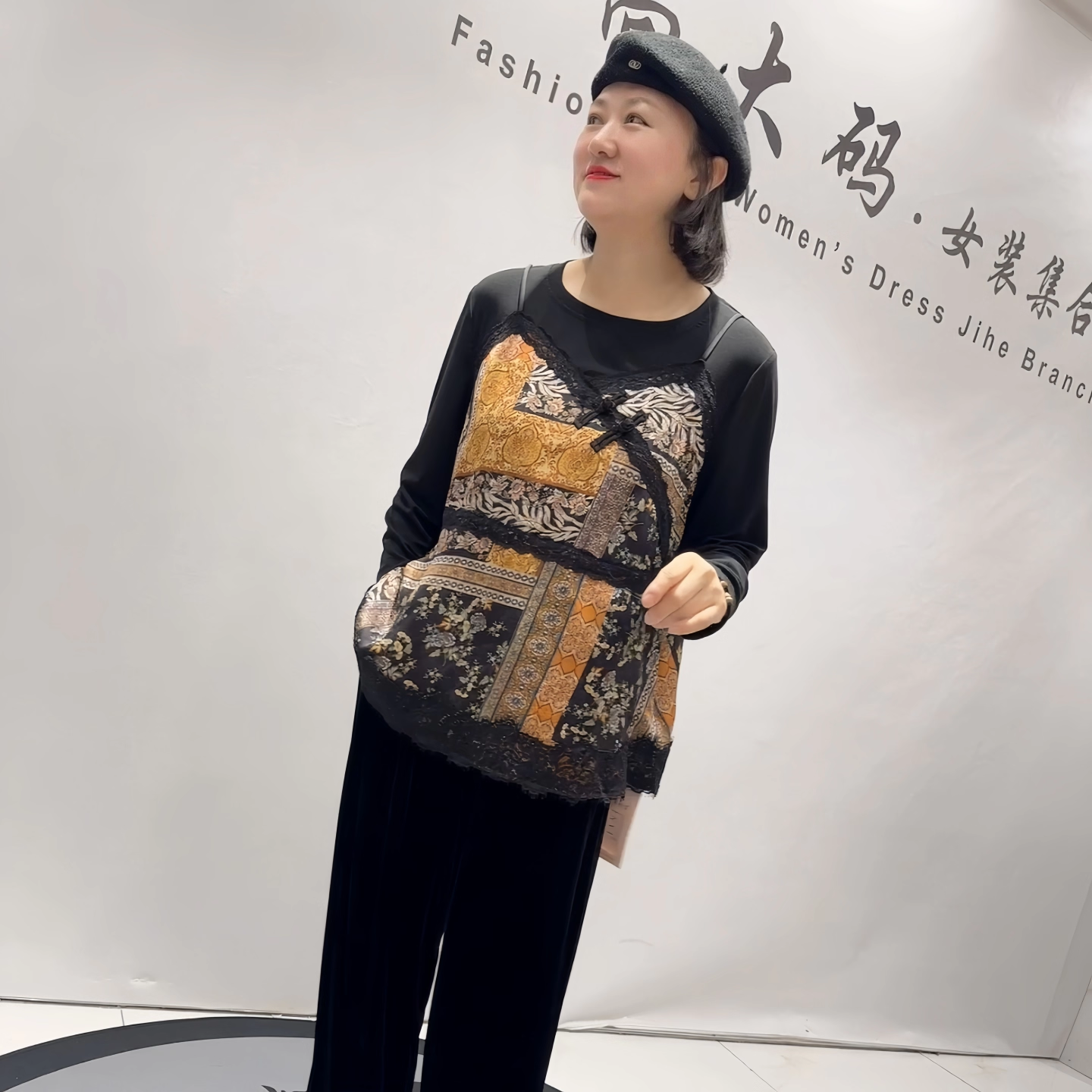 芮娜依莲年货新款大码国风衫上衣