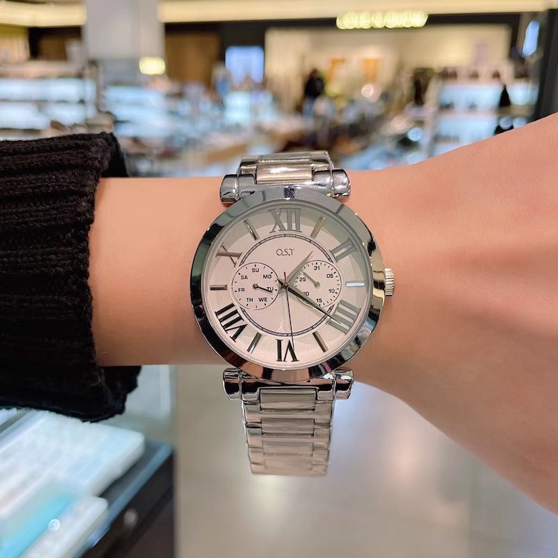 张欣仪韩国直邮lloyd专柜代购精钢坦克链圆盘罗马字秒针芒针男表