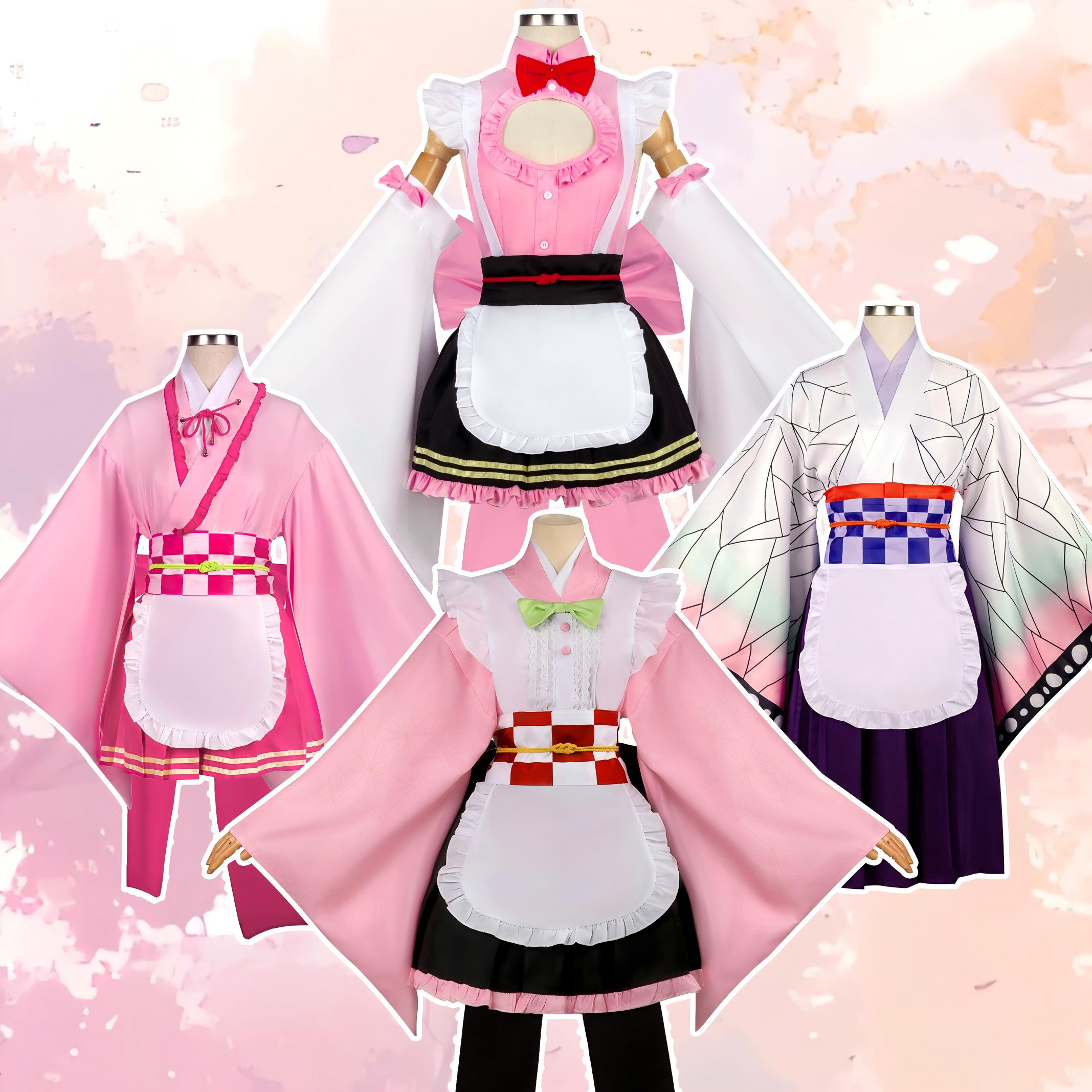 鬼灭之刃甘露寺蜜璃女仆cos服图片