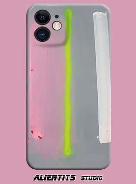 AlienTits色条极简笔刷灰色调个性艺术小众适用于苹果安卓手机壳