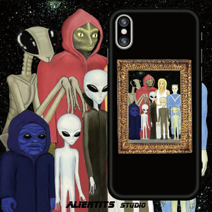 AlenTits原创外星人相框全家福暗黑cult适用于苹果安卓定制手机壳