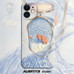 AlienTits手绘水怪奇幻超现实插画师设计艺术原创趣味个性创意设计小众防摔适用苹果华为小米安卓定制手机壳