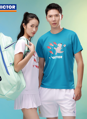 威克多VICTOR胜利羽毛球服男女运动短袖T恤T-40032速干休闲上衣
