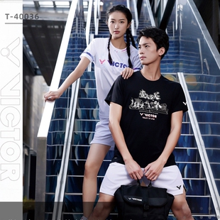 威克多VICTOR胜利羽毛球服男女运动休闲短袖 40036速干排汗 T恤T