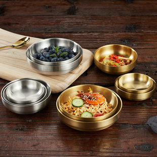 304不锈钢韩式调料碟凉菜碟韩国金色泡菜碟米饭碗料理小碗蘸料碗