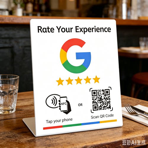 NFC Google Review Stand with QR Code Boost Reviews for Shop