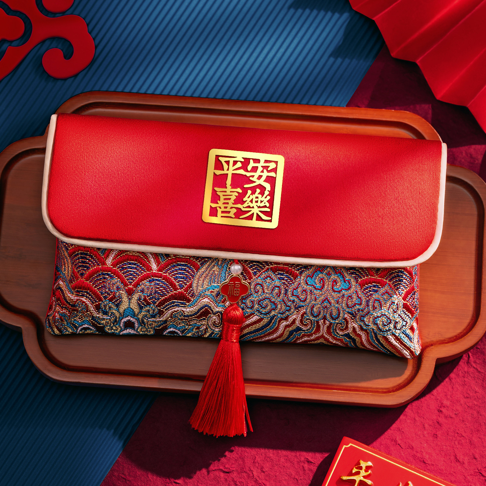 马年布艺红包2026新款新年生日满月大号万元利是封创意压岁钱包袋