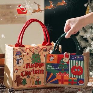 圣诞礼物袋礼品包装空袋圣诞节装饰2025年新款手提大号平安夜礼盒
