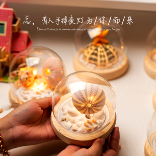 贝壳海胆蘑菇小夜灯手工diy生日礼物送女生闺蜜女友高级感圣诞节