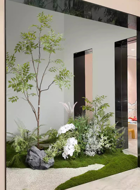 仿生青苔装饰室内微景观墙边过道假植物橱窗花假苔藓绿植造景组合