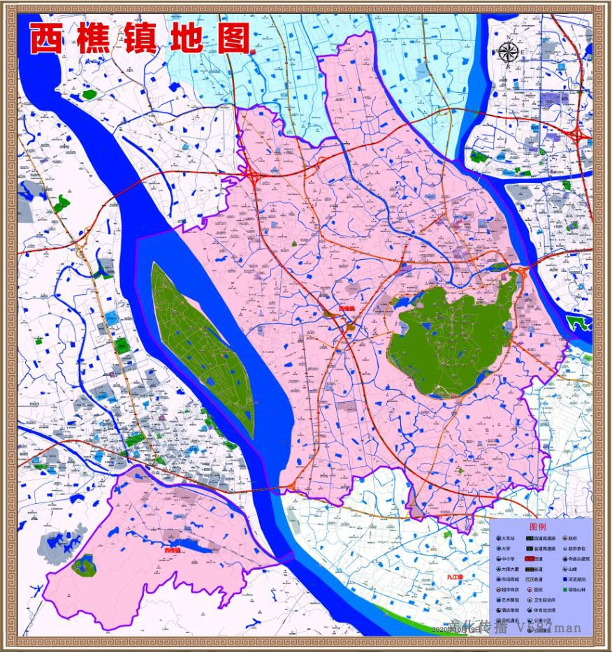 2020年10月佛山南海西樵镇城区政府单位交通旅游街道小区学校地图