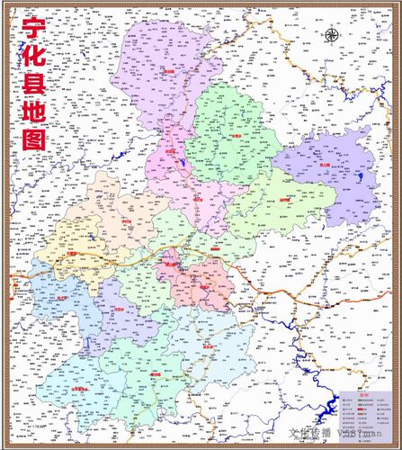 2021年3月福建三明宁化县百度版行政交通旅游乡镇村落分布地图