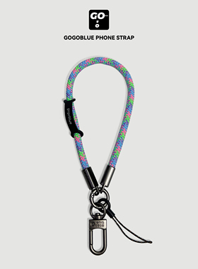 gogoblue黑化短款7MM手机挂绳钥匙扣 黑色挂扣简约手提腕绳相机绳