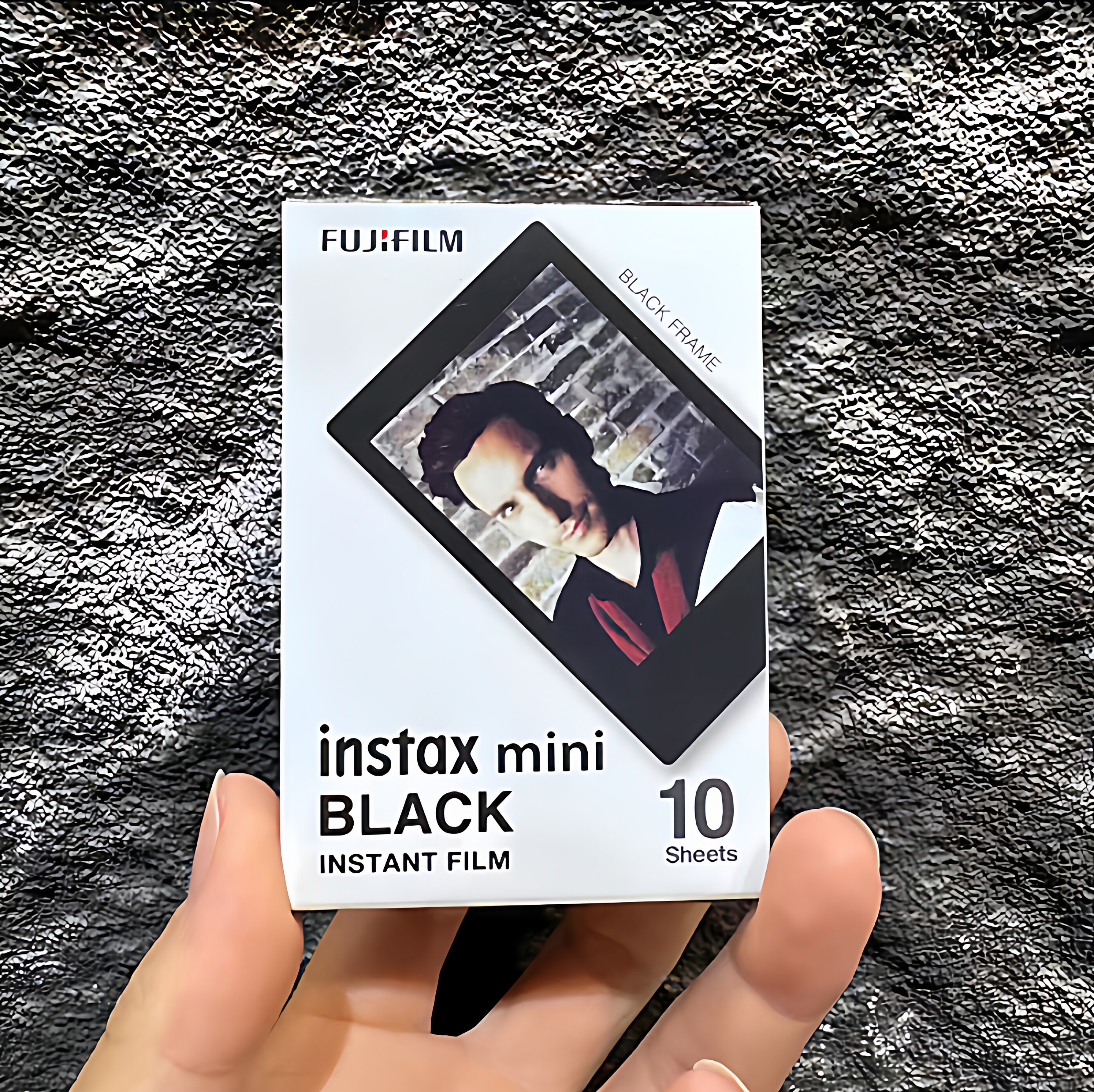 富士拍立得胶片instax mini黑色彩片10张装即时成像便携