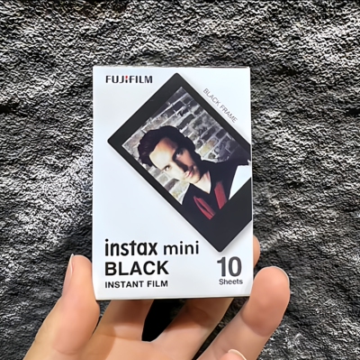 富士instaxmini黑彩相纸10张装
