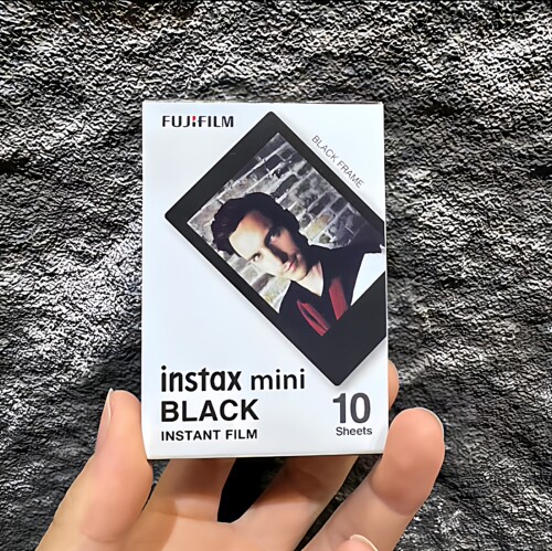 富士instaxmini黑彩相纸10张装