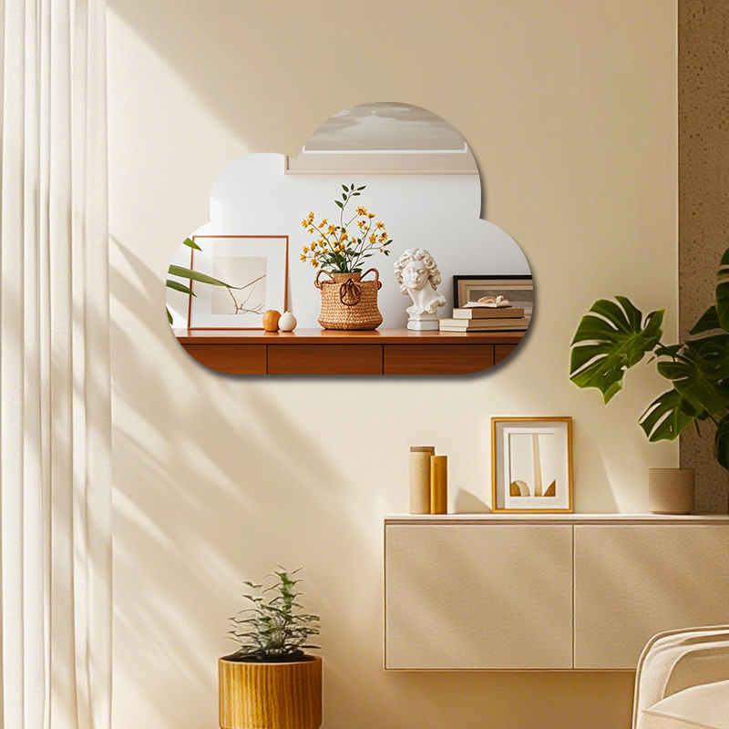 亚克力软镜免打孔可爱化妆镜子