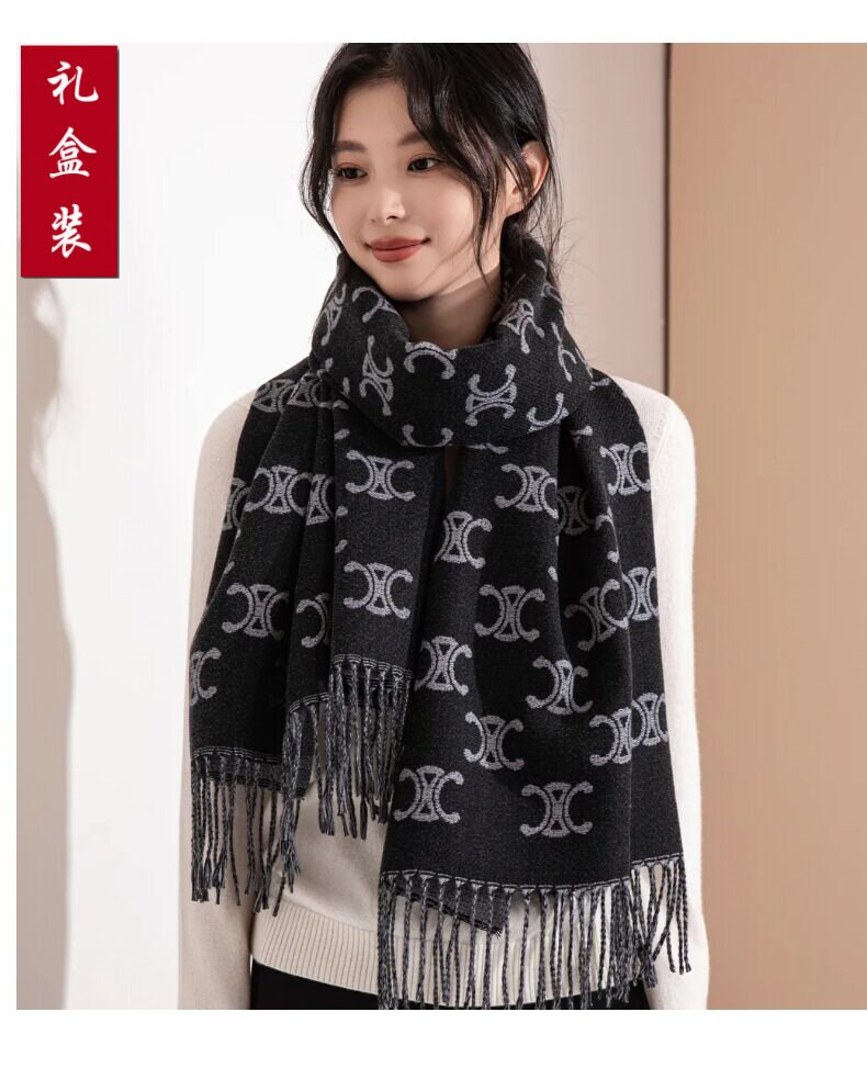 2025年新款羊绒围巾女冬季保暖字母百搭加厚羊毛披肩围脖两用氛围,服饰配件/皮带/帽子/围巾,围巾/丝巾/披肩,淘宝优惠券,粉丝福利购,淘宝优惠卷