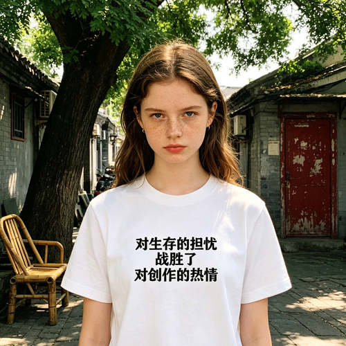 对生存担忧战胜创作热情文字T恤