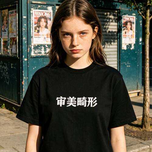 审美畸形趣文字T恤停电blackout