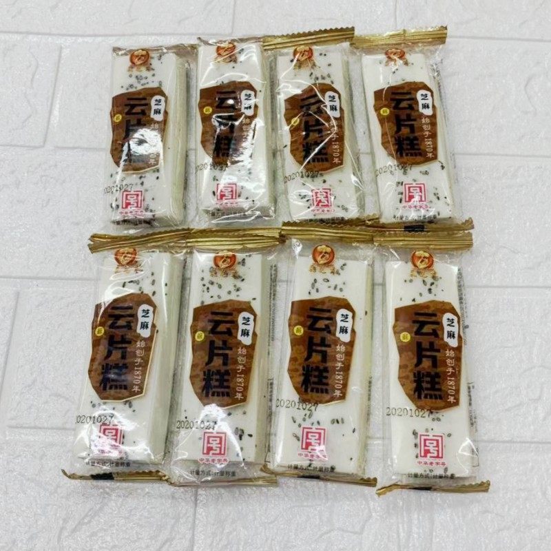 新款食品江苏苏州土特产休闲零食糕点采芝斋芝麻云片糕250克包装