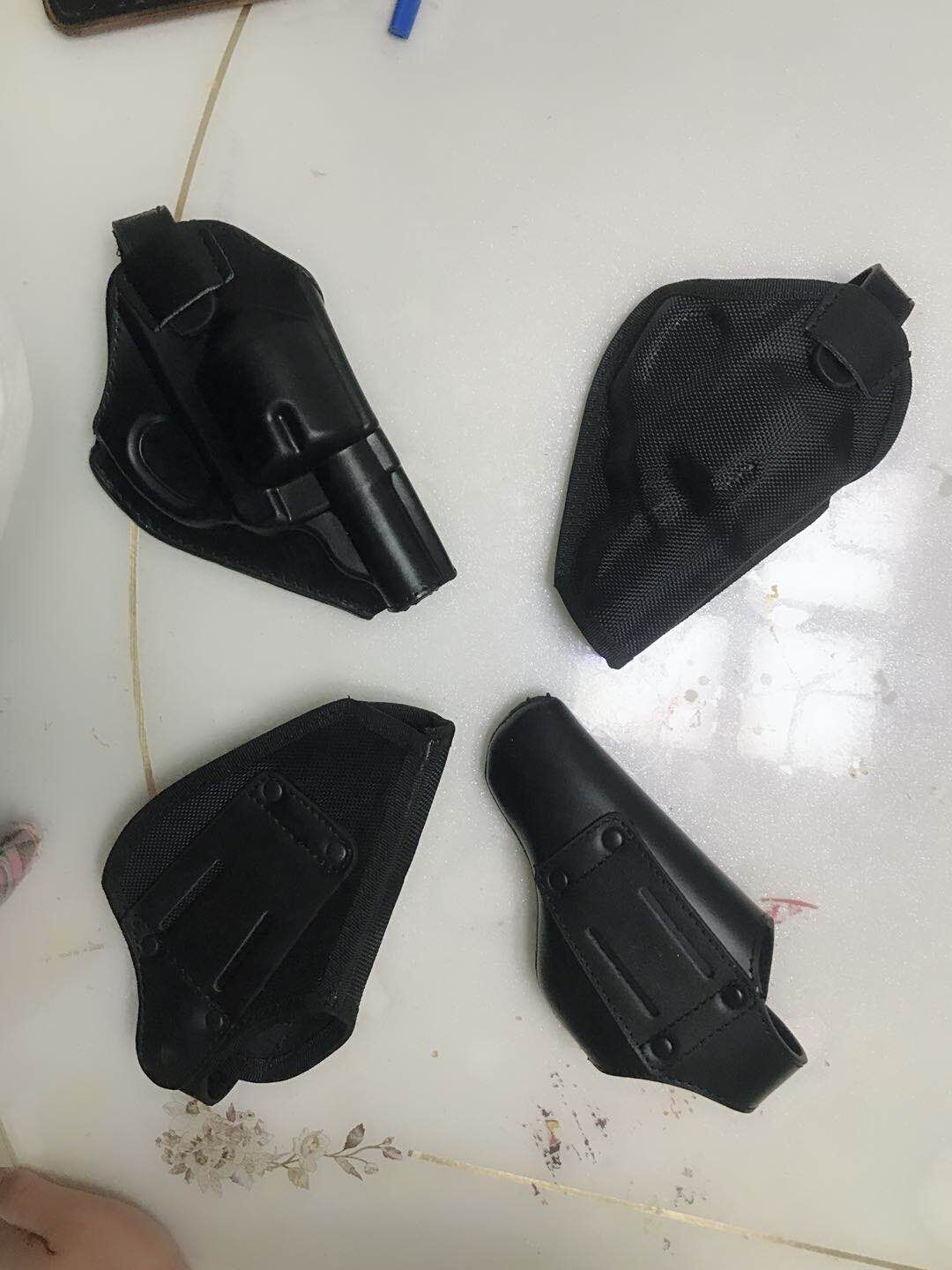 黑色真皮左轮手枪套 牛津布左轮电动玩具枪