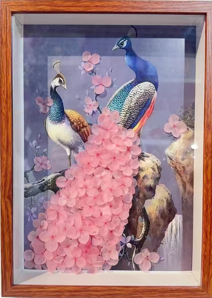 云南永生花相框动物摆件高级感立体干花相框装饰画立体创意礼物图片