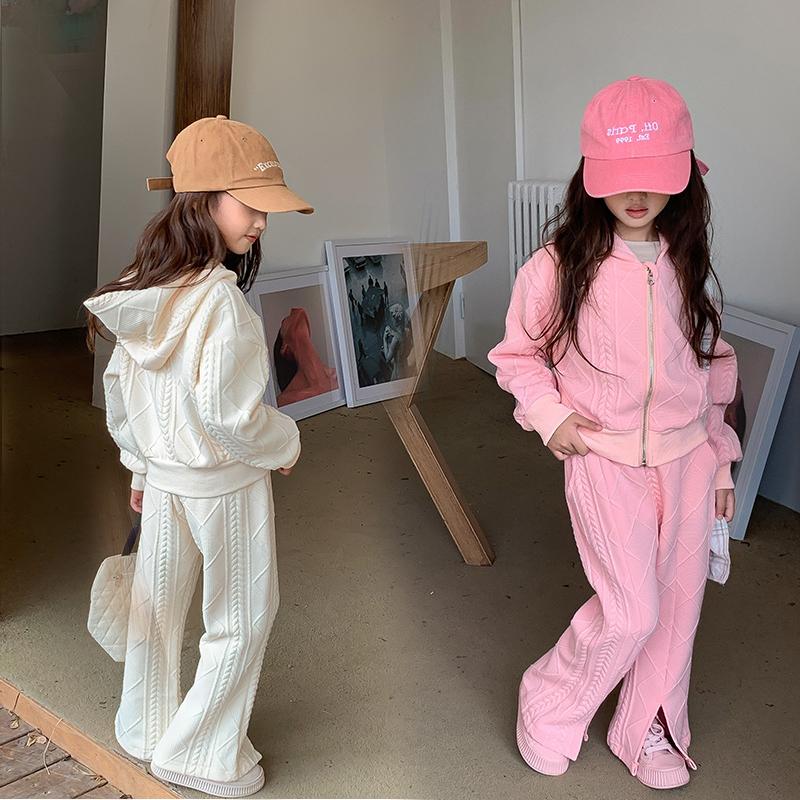 女童加厚套装春秋装新款中小童短套装