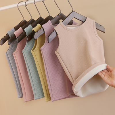 儿童加绒保暖背心内穿秋冬厚